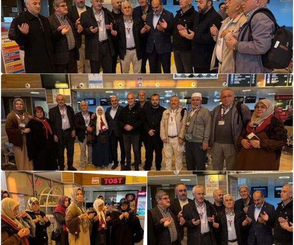 İLÇEMİZDEN UMRE ZİYARETİNE GİDEN HACILARIMIZI YOLCU ETTİK